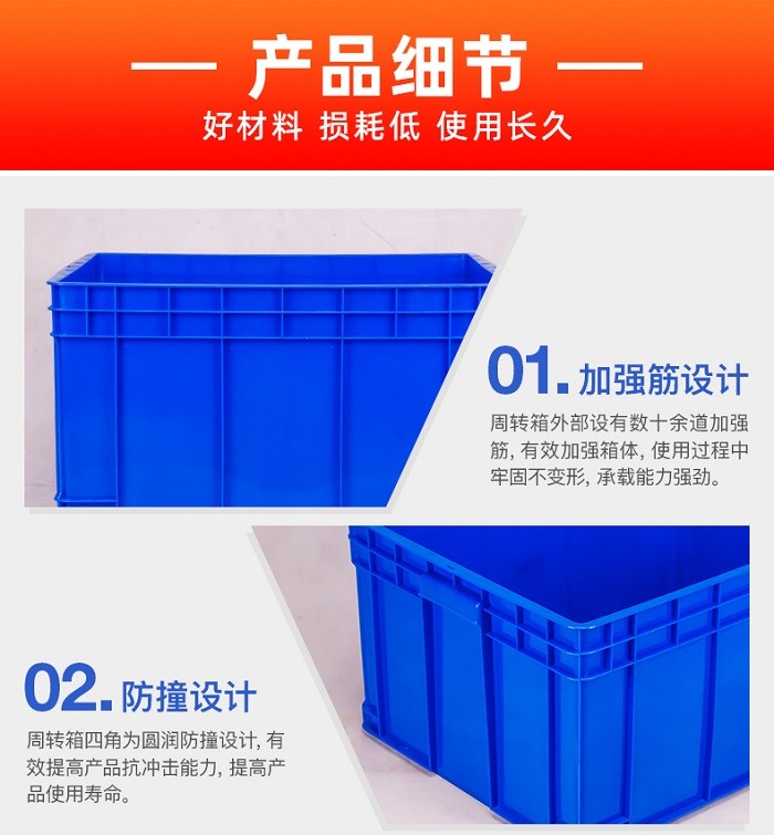 500PE周转箱 餐具回收箱 汽配零件箱批发图3