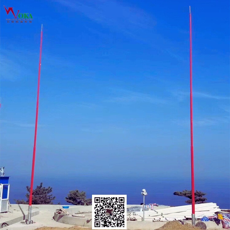10米玻璃钢避雷针 风廓线雷达站避雷针 轻质透波型避雷针图3