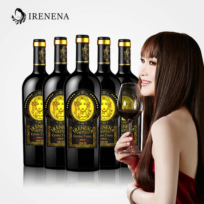 IRENENA红酒温碧霞自创品牌智利葡萄酒风味美乐酒庄干红图1