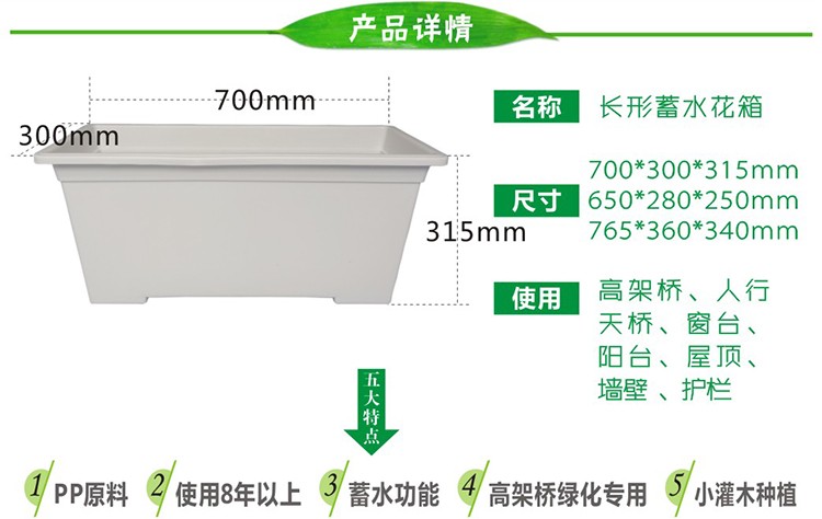 高架桥蓄水花盆 蓄水好养护的懒人花盆图6