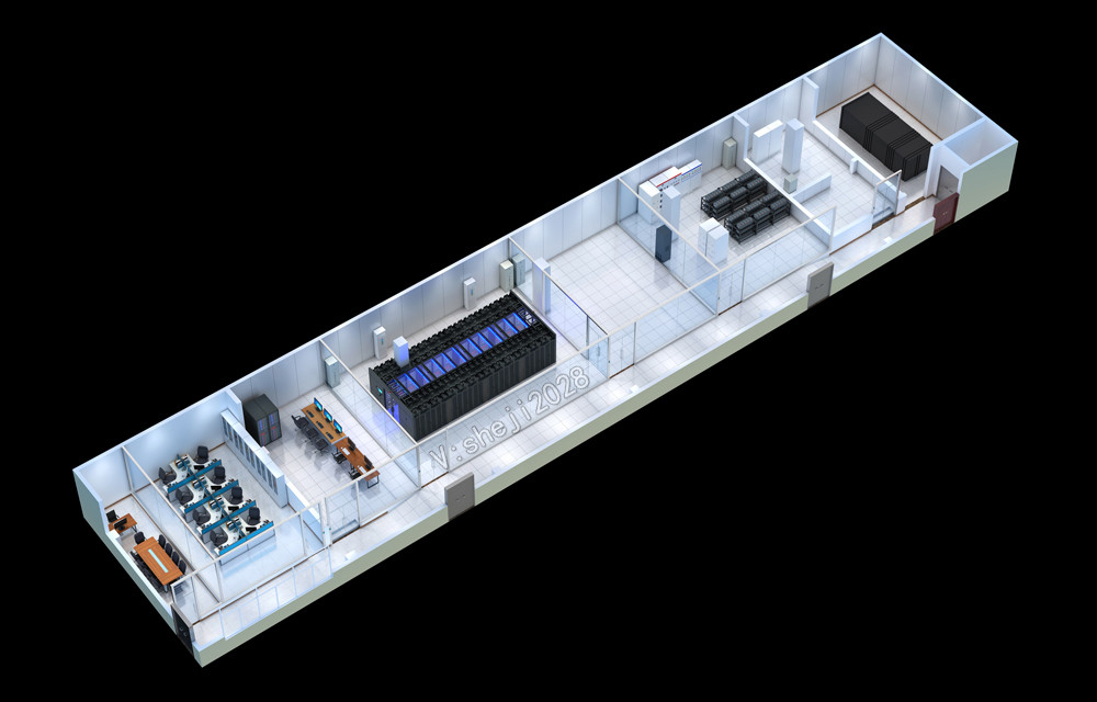 上海某集团大型数据中心二号方案机房效果图设计制作